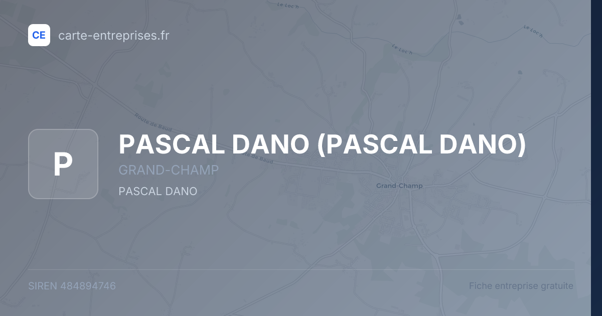 PASCAL DANO — 484894746 — fiche entreprise