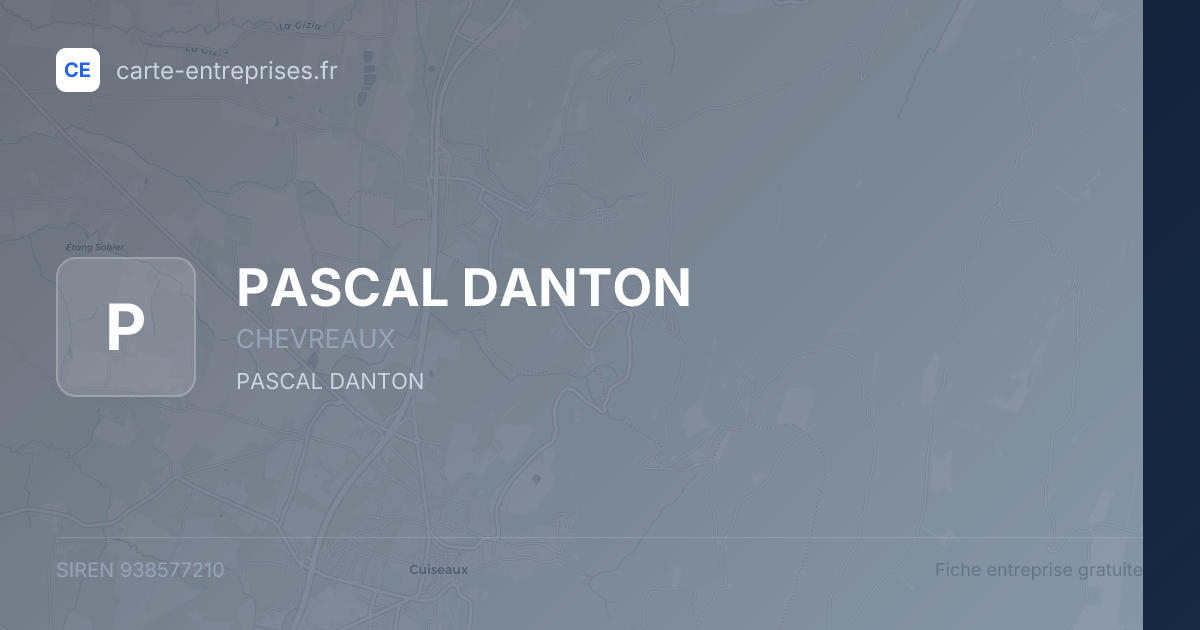 PASCAL DANTON — 938577210 — fiche entreprise