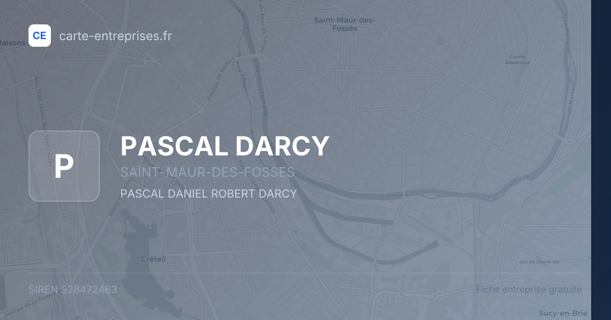 PASCAL DARCY — 928472463 — fiche entreprise