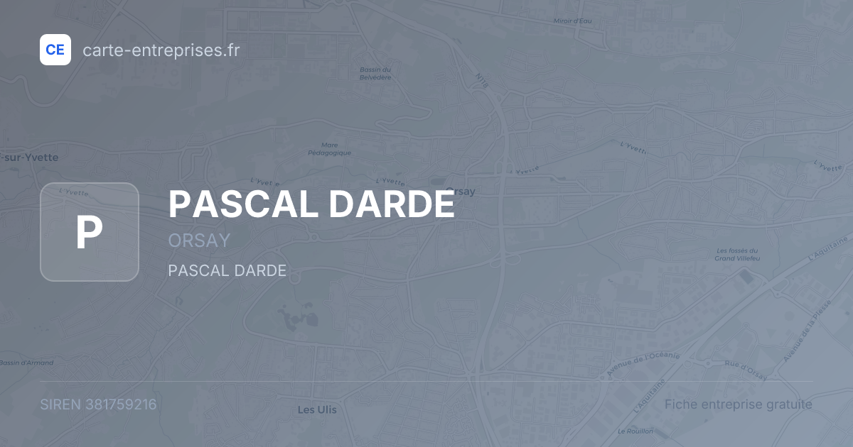 PASCAL DARDE — 381759216 — fiche entreprise