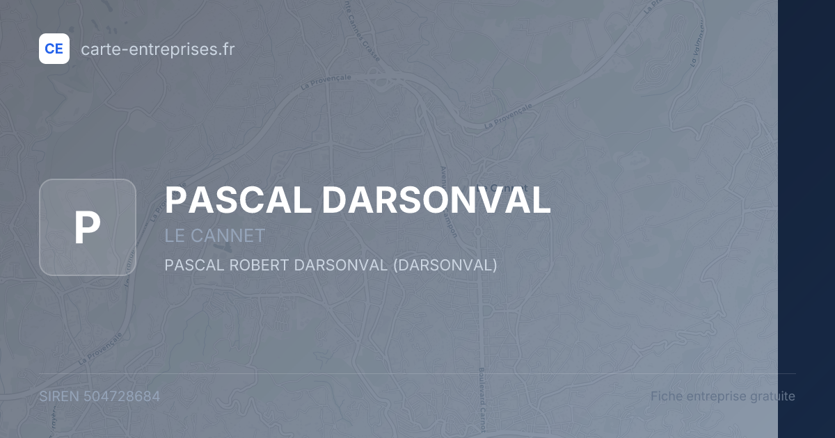 PASCAL DARSONVAL — 504728684 — fiche entreprise