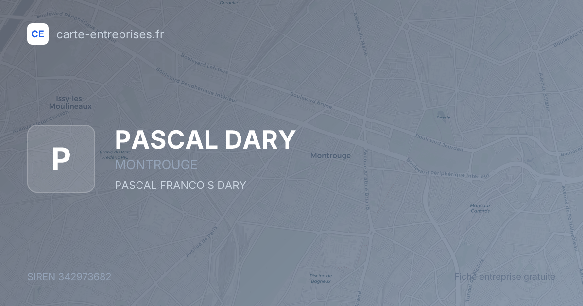 PASCAL DARY — 342973682 — fiche entreprise