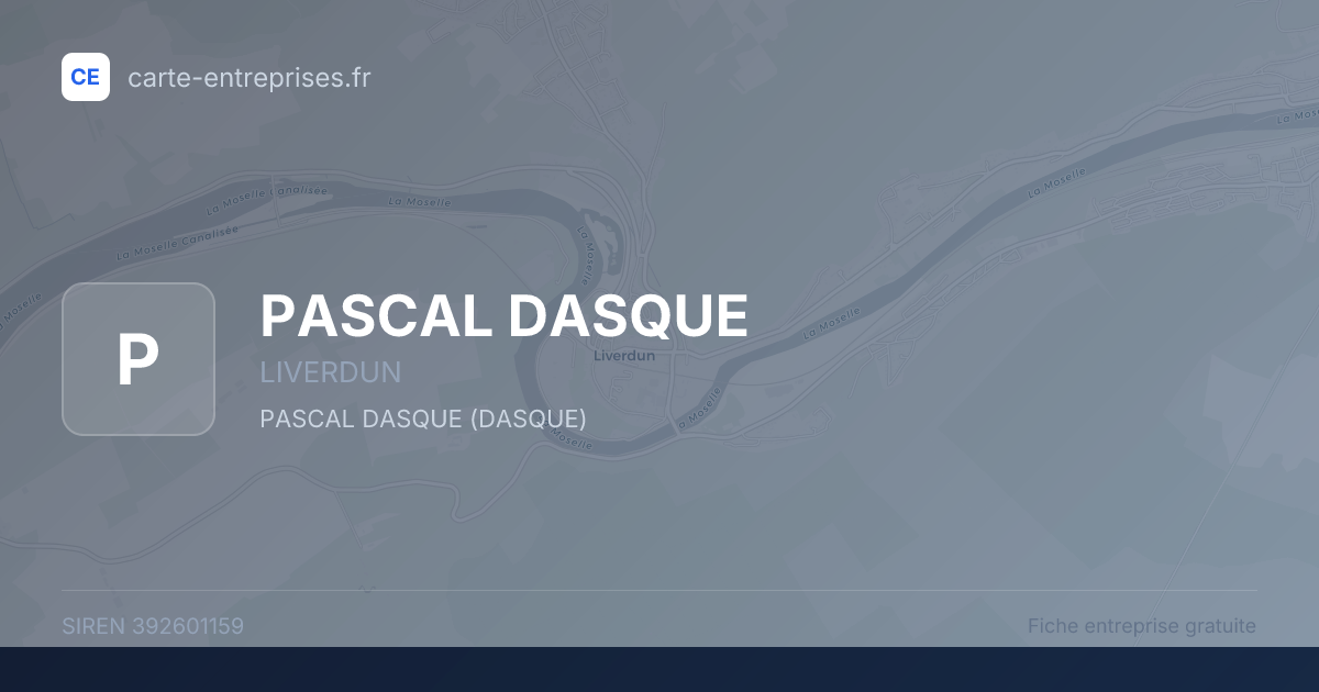 PASCAL DASQUE — 392601159 — fiche entreprise