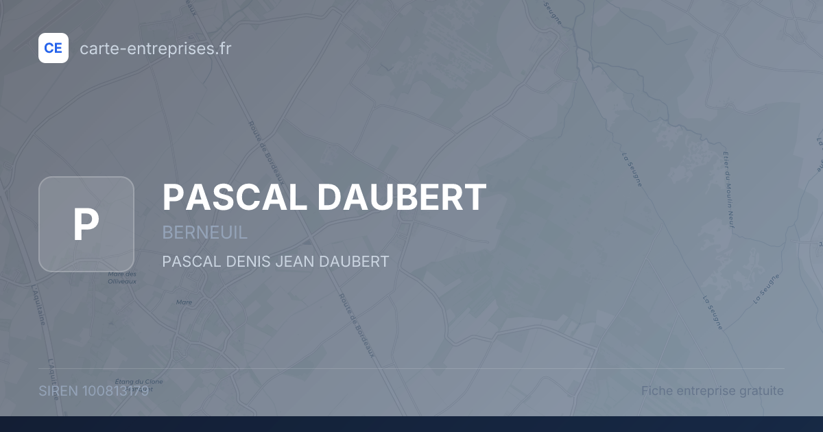 PASCAL DAUBERT — 100813179 — fiche entreprise