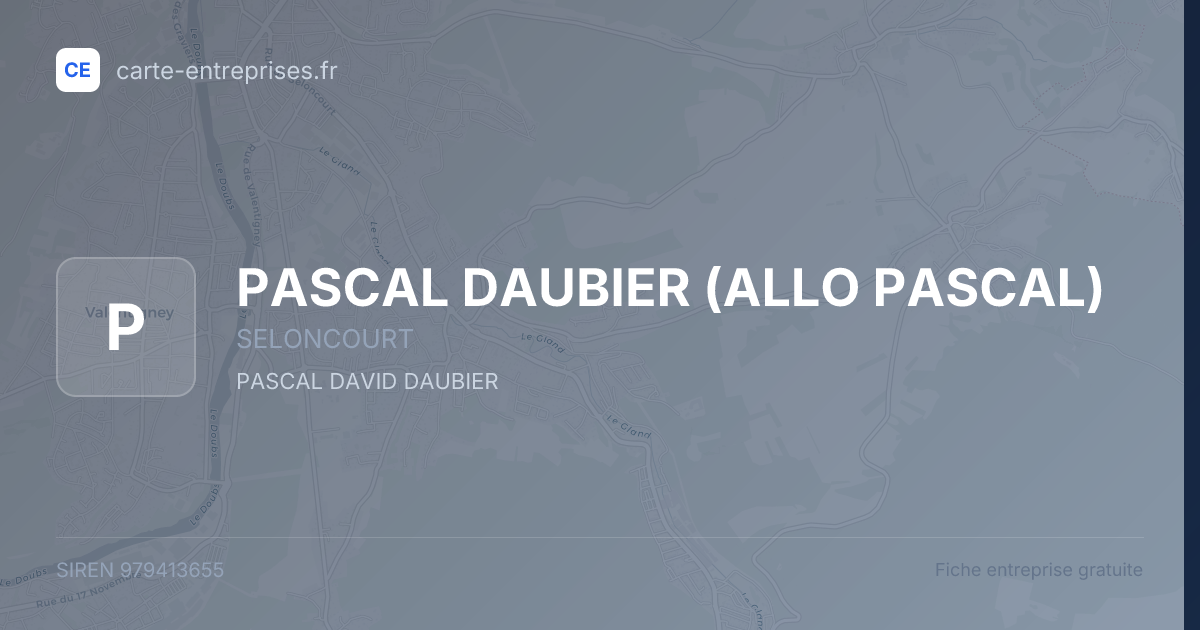 PASCAL DAUBIER (ALLO PASCAL) — 979413655 — fiche entreprise