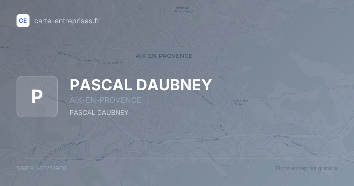 PASCAL DAUBNEY — 332751908 — fiche entreprise