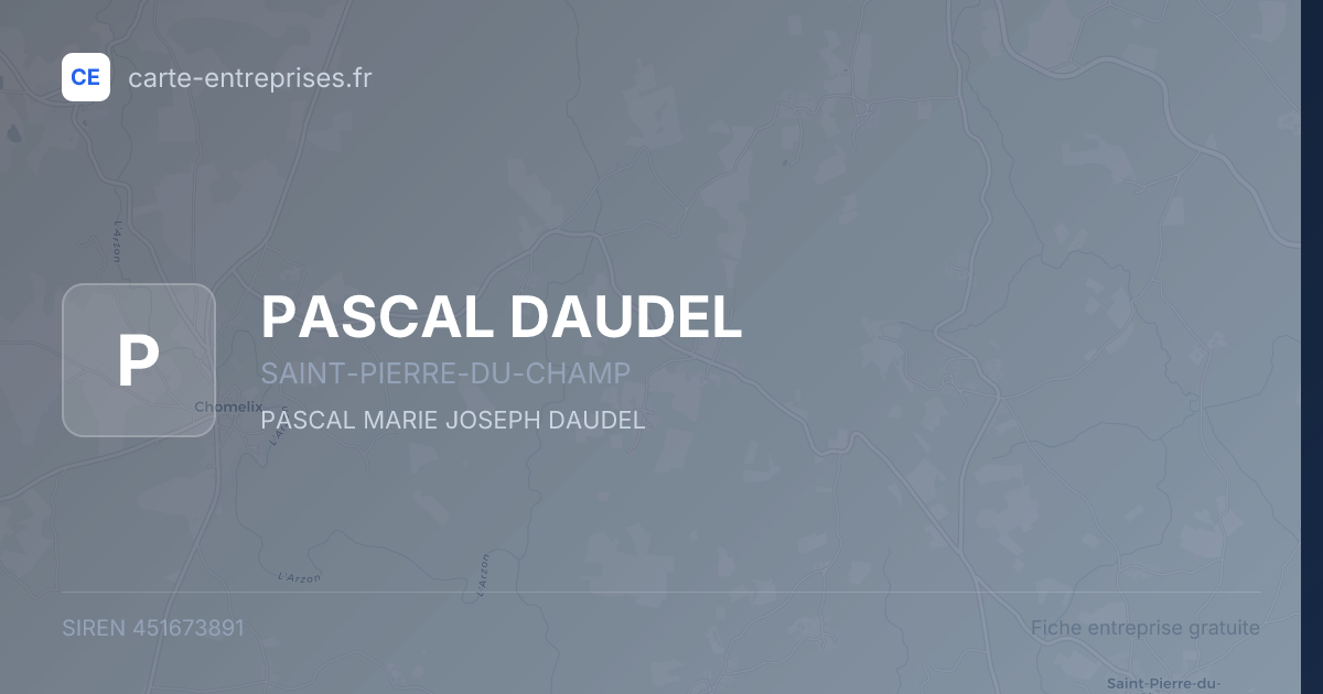 PASCAL DAUDEL — 451673891 — fiche entreprise
