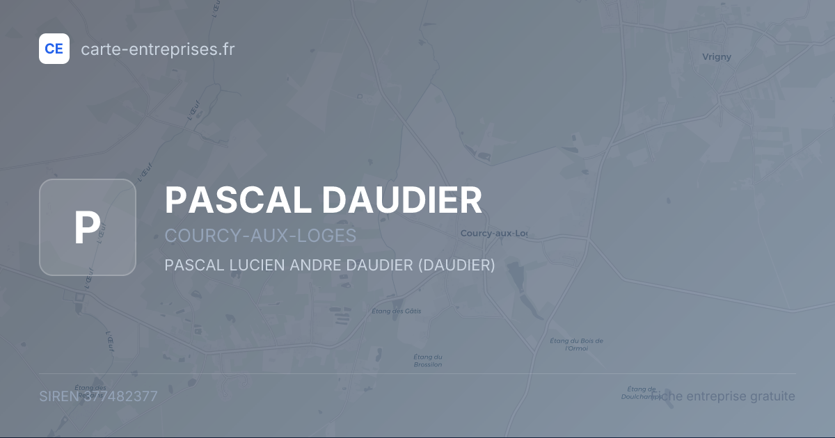 PASCAL DAUDIER — 377482377 — fiche entreprise