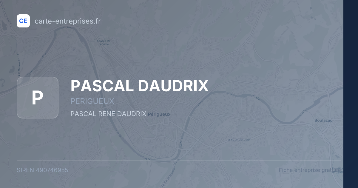 PASCAL DAUDRIX — 490746955 — fiche entreprise