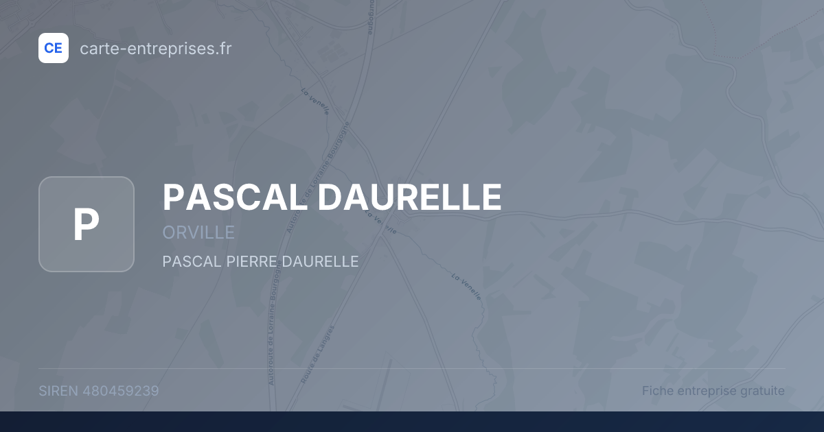 PASCAL DAURELLE — 480459239 — fiche entreprise