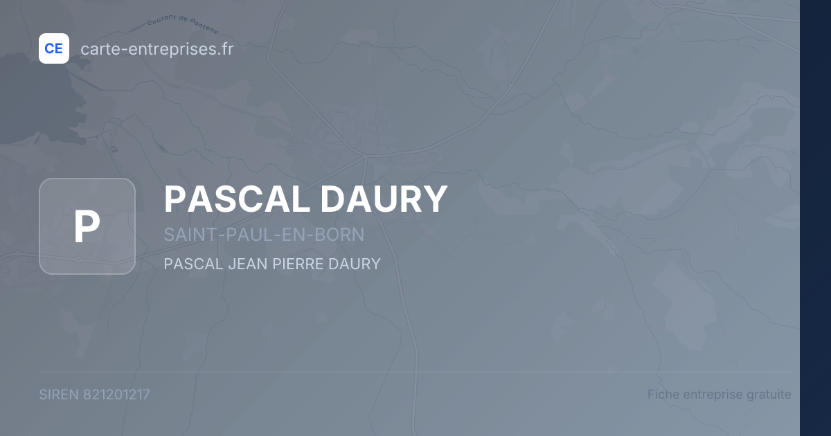 PASCAL DAURY — 821201217 — fiche entreprise