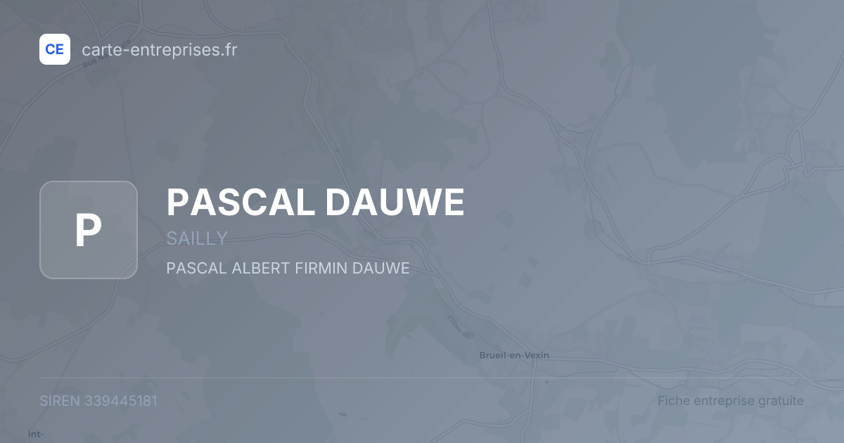 PASCAL DAUWE — 339445181 — fiche entreprise