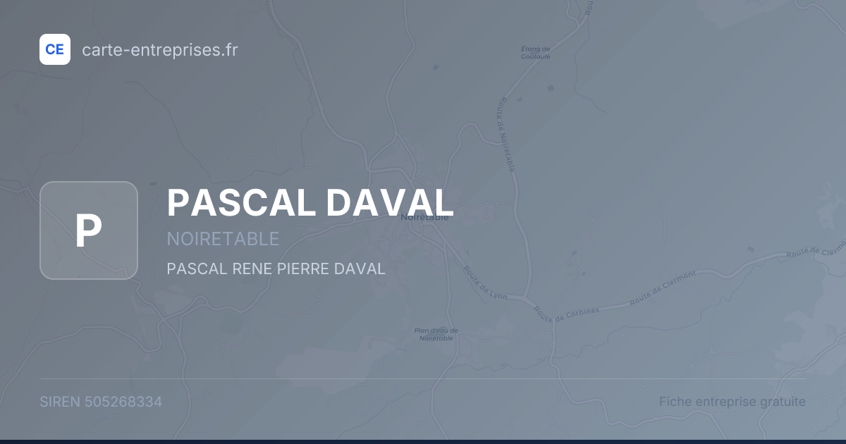 PASCAL DAVAL — 505268334 — fiche entreprise