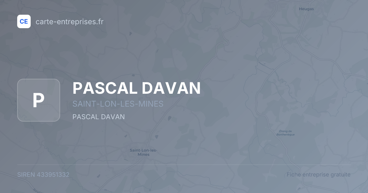 PASCAL DAVAN — 433951332 — fiche entreprise