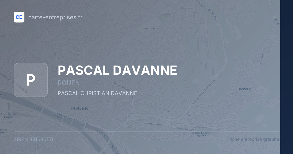 PASCAL DAVANNE — 881680151 — fiche entreprise