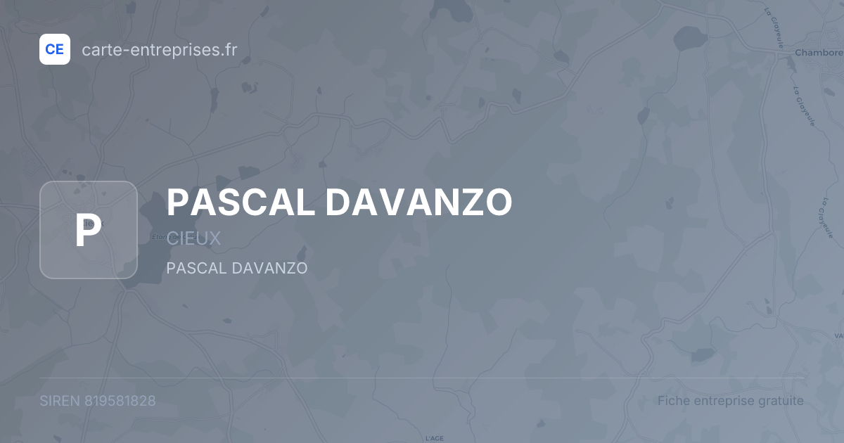 PASCAL DAVANZO — 819581828 — fiche entreprise