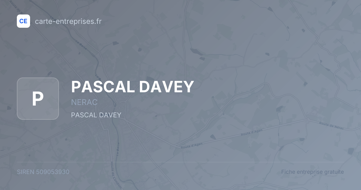 PASCAL DAVEY — 509053930 — fiche entreprise