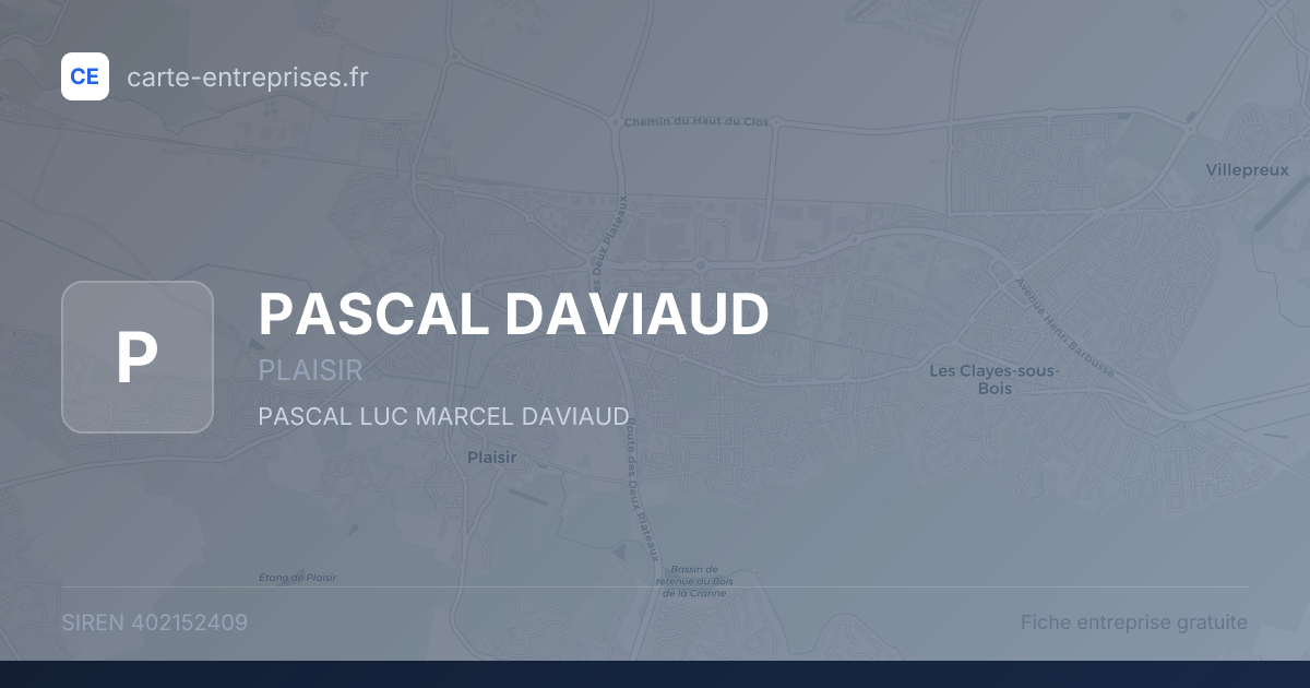 PASCAL DAVIAUD — 402152409 — fiche entreprise
