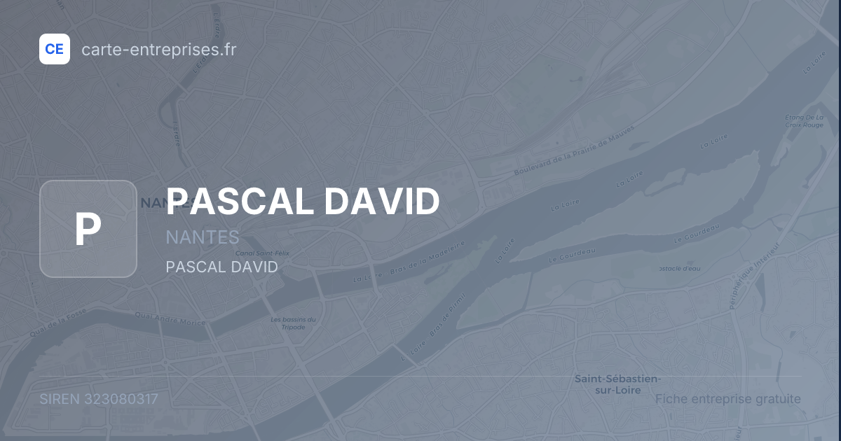 PASCAL DAVID — 323080317 — fiche entreprise