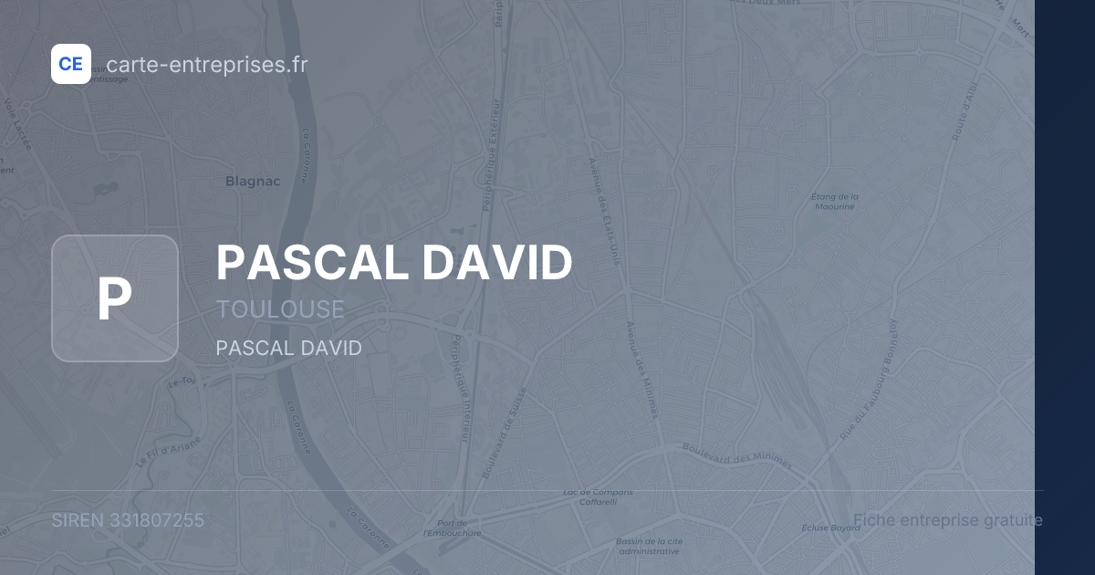 PASCAL DAVID — 331807255 — fiche entreprise