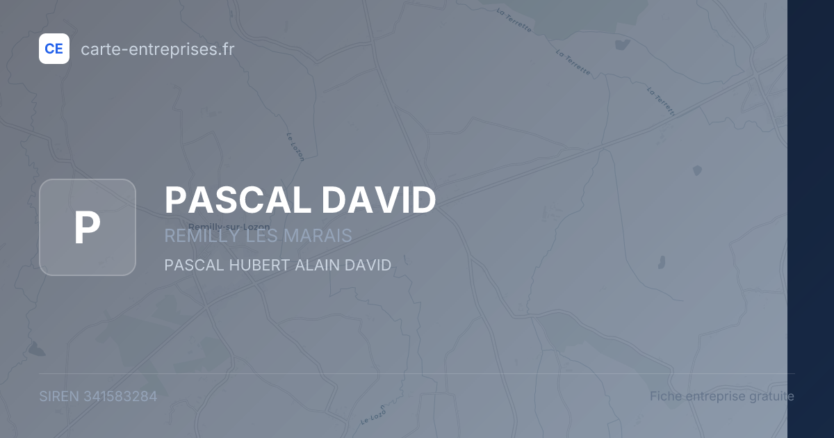 PASCAL DAVID — 341583284 — fiche entreprise
