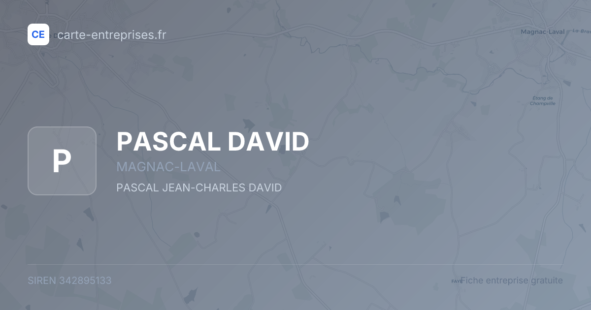 PASCAL DAVID — 342895133 — fiche entreprise
