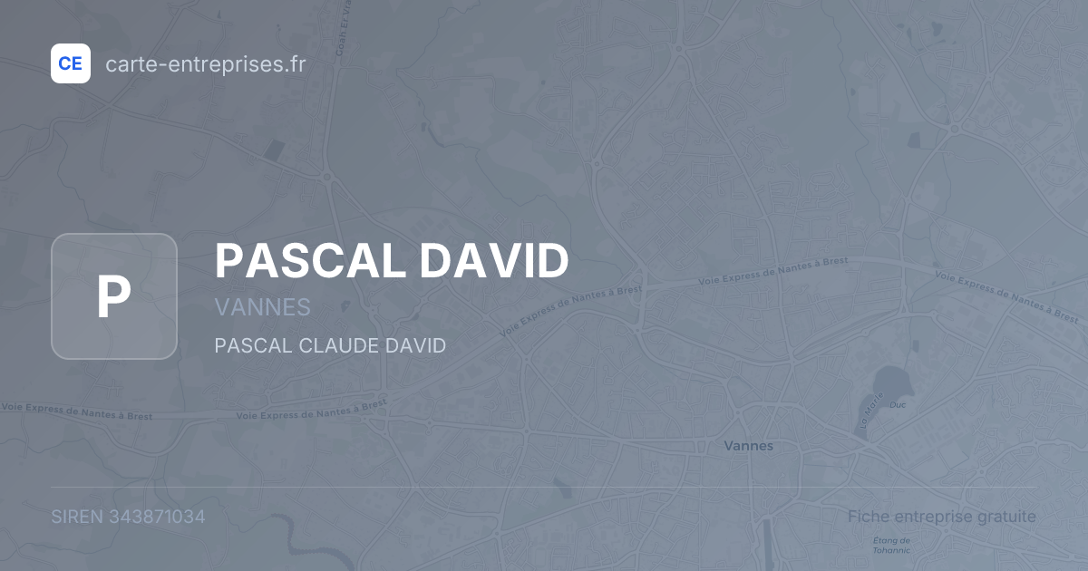 PASCAL DAVID — 343871034 — fiche entreprise