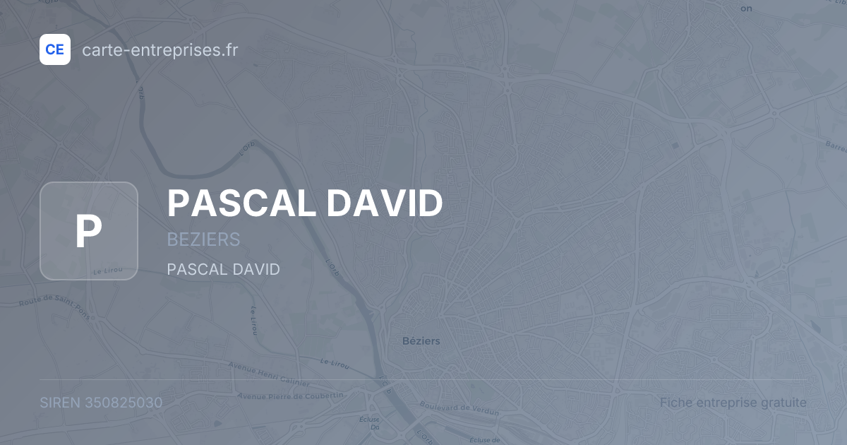 PASCAL DAVID — 350825030 — fiche entreprise