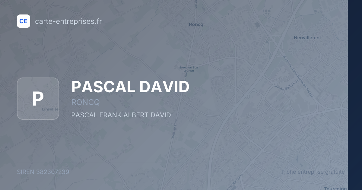 PASCAL DAVID — 382307239 — fiche entreprise