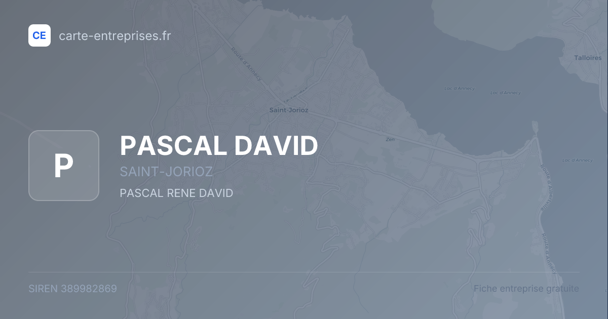 PASCAL DAVID — 389982869 — fiche entreprise