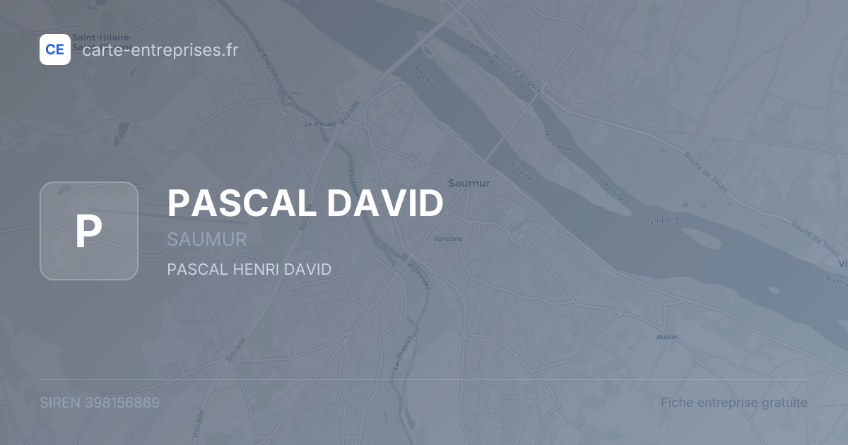 PASCAL DAVID — 398156869 — fiche entreprise