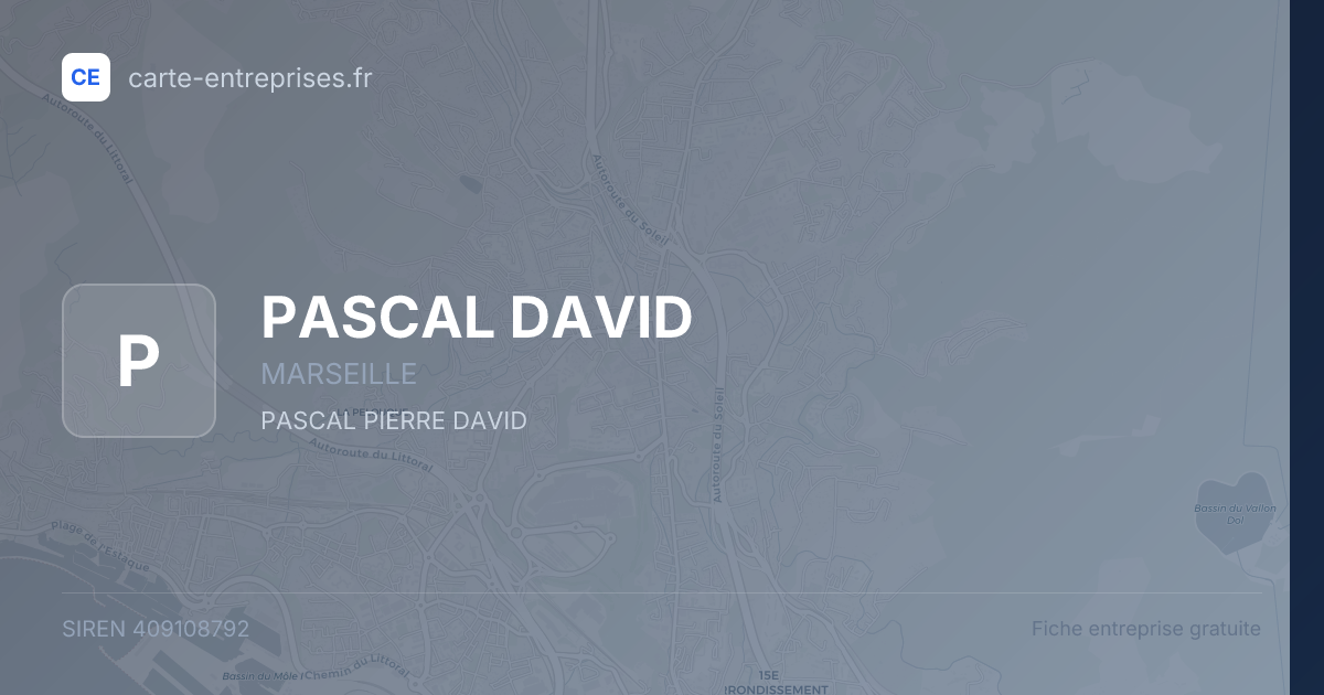 PASCAL DAVID — 409108792 — fiche entreprise
