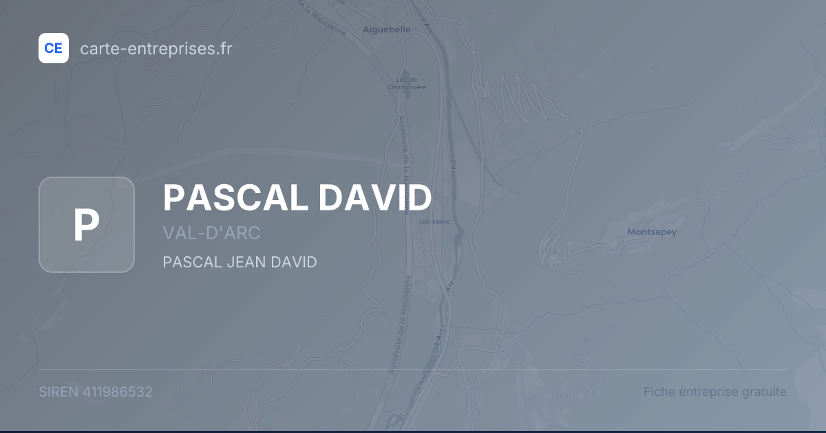 PASCAL DAVID — 411986532 — fiche entreprise