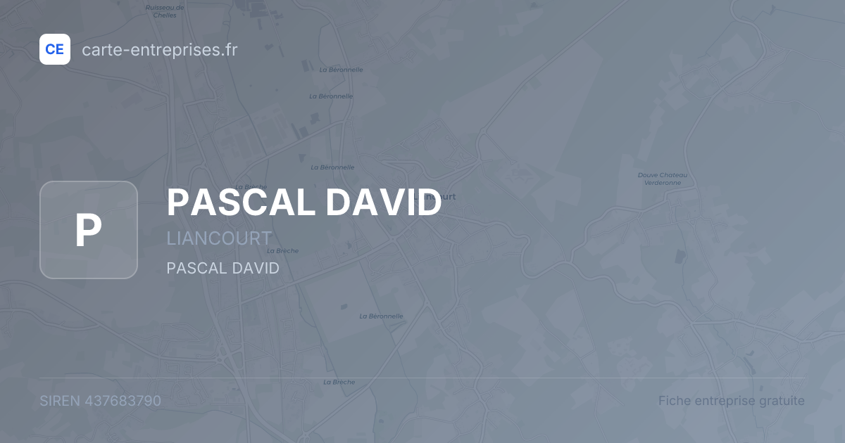 PASCAL DAVID — 437683790 — fiche entreprise