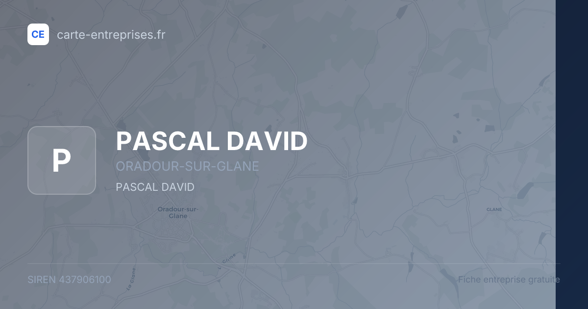 PASCAL DAVID — 437906100 — fiche entreprise