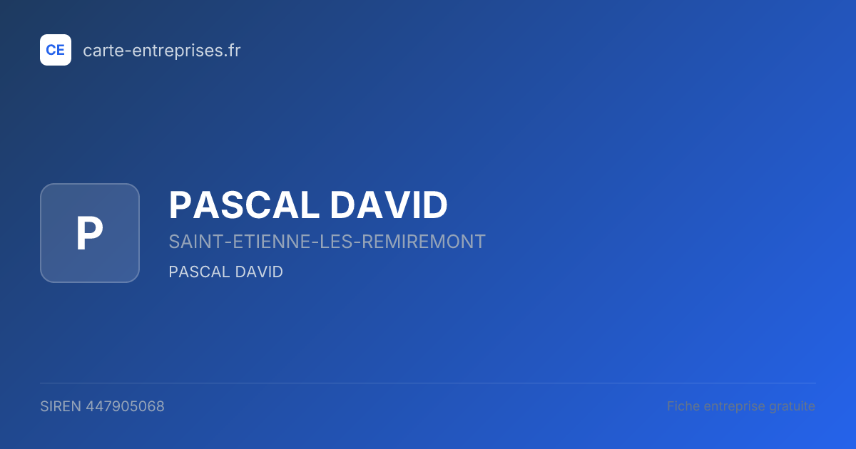 PASCAL DAVID — 447905068 — fiche entreprise