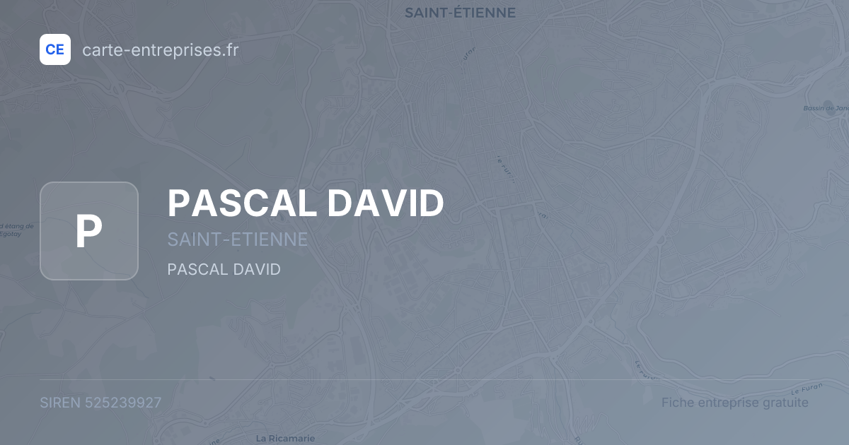 PASCAL DAVID — 525239927 — fiche entreprise