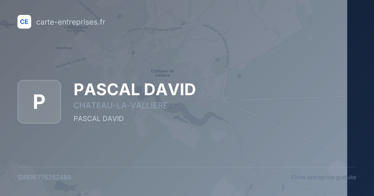 PASCAL DAVID — 775252489 — fiche entreprise