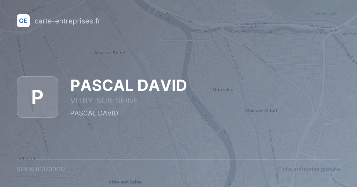 PASCAL DAVID — 813730017 — fiche entreprise