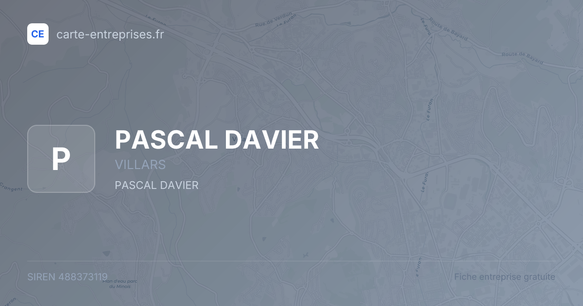 PASCAL DAVIER — 488373119 — fiche entreprise