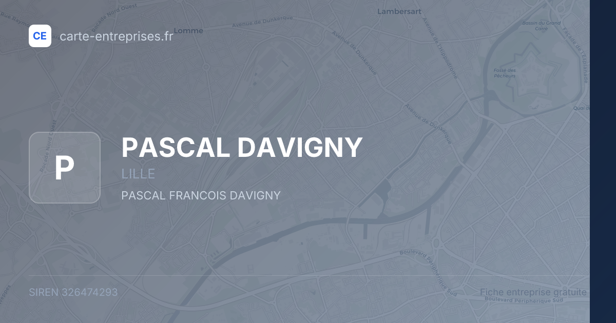 PASCAL DAVIGNY — 326474293 — fiche entreprise