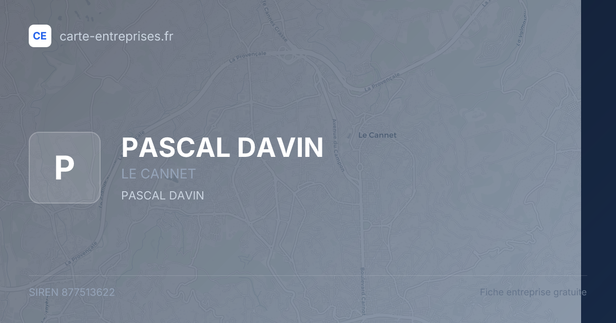 PASCAL DAVIN — 877513622 — fiche entreprise