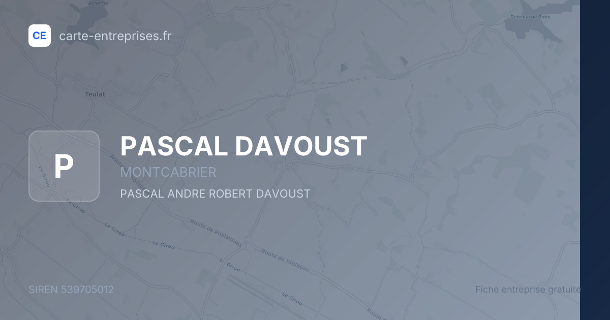 PASCAL DAVOUST — 539705012 — fiche entreprise