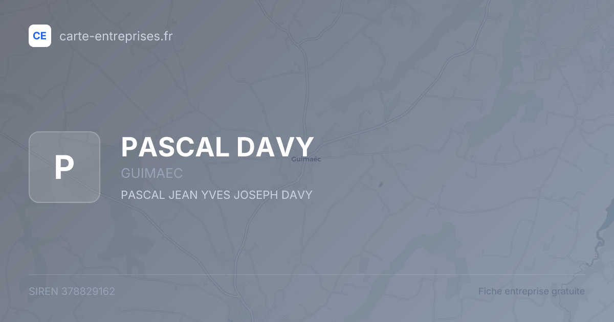 PASCAL DAVY — 378829162 — fiche entreprise