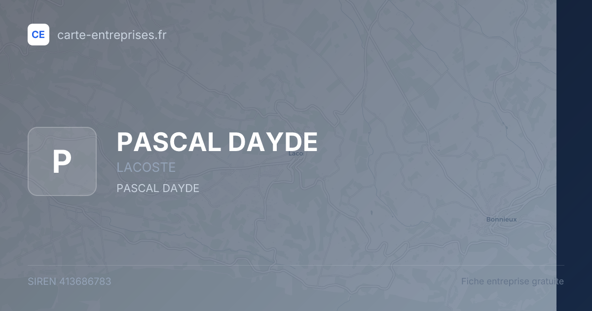 PASCAL DAYDE — 413686783 — fiche entreprise