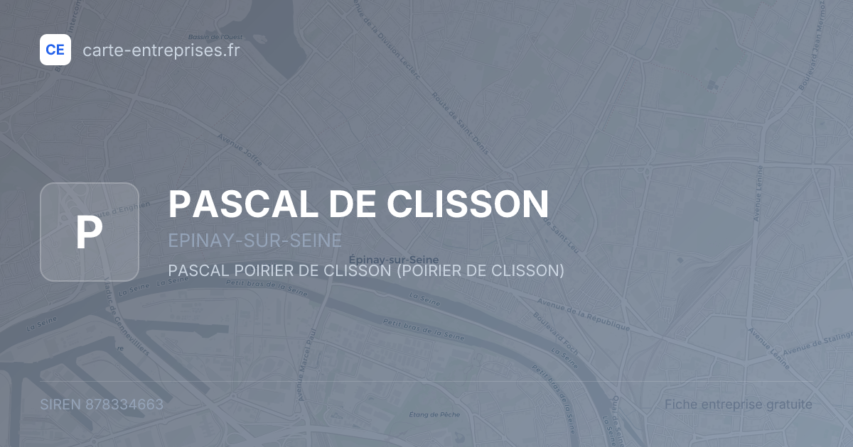 PASCAL DE CLISSON — 878334663 — fiche entreprise