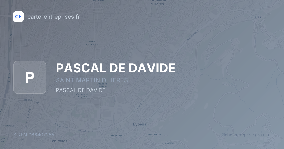 PASCAL DE DAVIDE — 066407255 — fiche entreprise