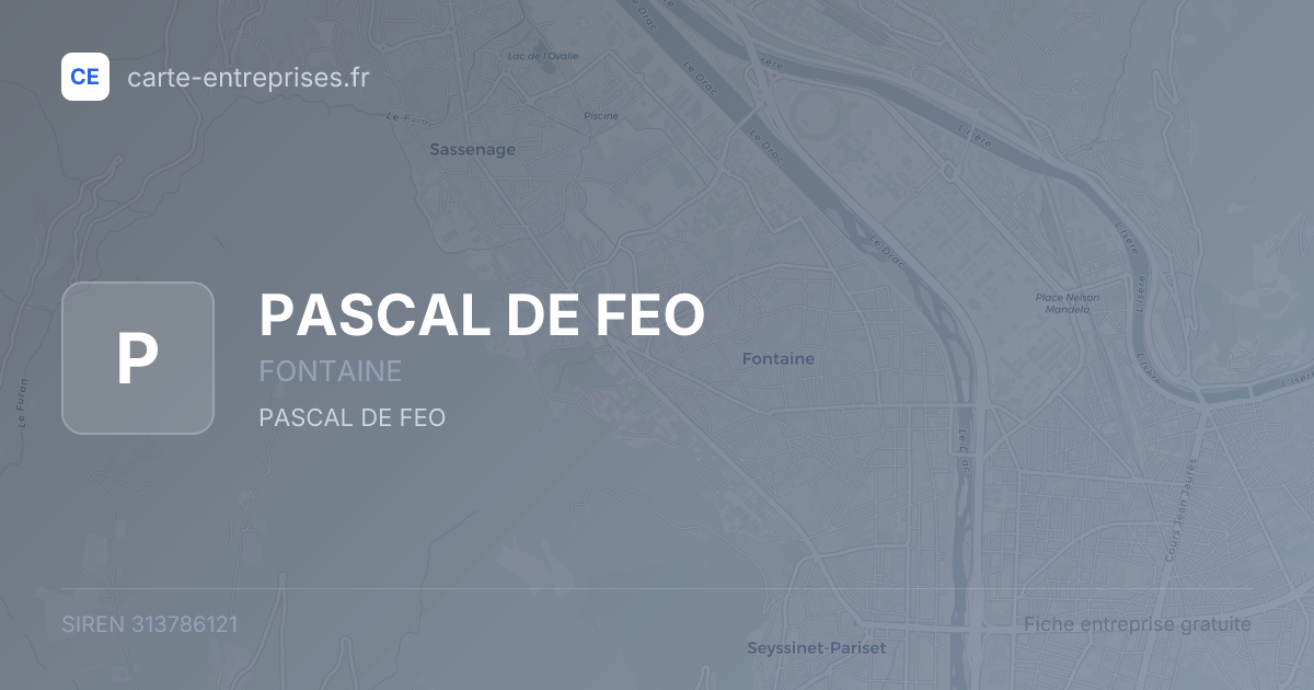 PASCAL DE FEO — 313786121 — fiche entreprise