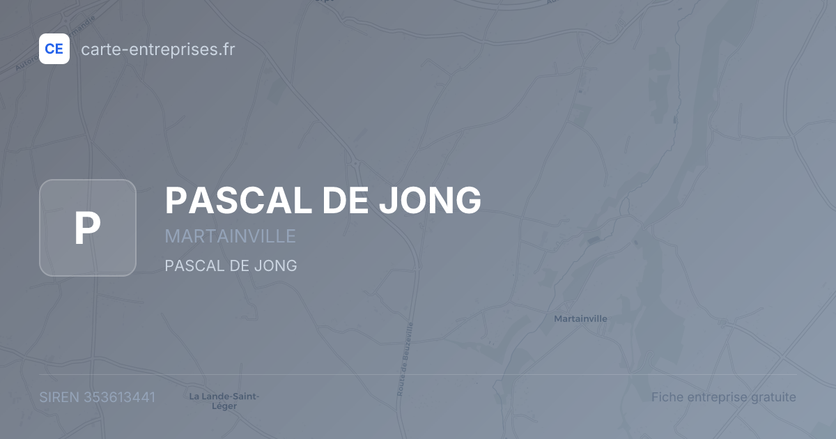 PASCAL DE JONG — 353613441 — fiche entreprise