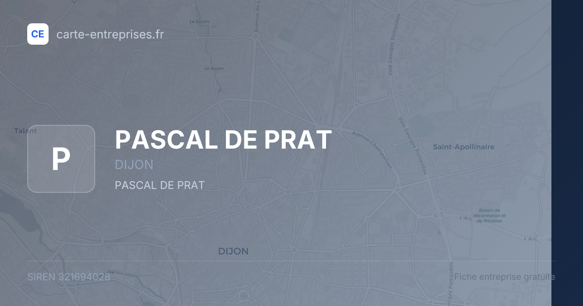PASCAL DE PRAT — 321694028 — fiche entreprise